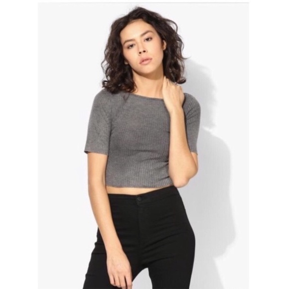 Topshop Ribbed Crop Top - Picture 6 of 7